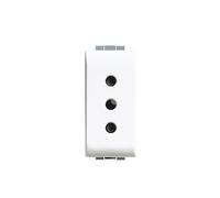 Mécanismes électriques - Série Luna - C4113 Base Italienne 1 module 2P+T 16A/250V BLANC LUNA