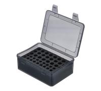 MECCANIXITY Étui de rangement pour piles 24 x AA et 30 x AAA | Boîte de rangement rigide portable pour piles pour la maison, le bureau, le camping, noir transparent (étui uniquement)