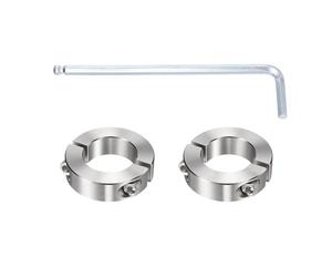 MECCANIXITY Lot de 2 colliers d'arbre à double fente, alésage de 32 mm, 54 | Collier de serrage monobloc en acier inoxydable 304 avec vis de réglage pour machines-outils industrielles