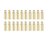 MECCANIXITY Lot de 20 broches Pogopins à ressort de 6,5 mm de long, 2 mm de diamètre en cuivre plaqué or, sondes de test de courant pour conduction d'électricité