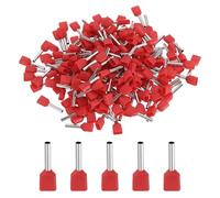 MECCANIXITY Lot de 200 embouts à double fil AWG 19/0,75 mm² isolés en cuivre, kit de connecteur à sertir à double barillet pour fil toronné, audio de voiture, électronique (rouge, TE7510)