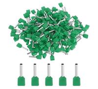 MECCANIXITY Lot de 200 viroles à double fil AWG 19/0,75 mm² isolées en cuivre, kit de connecteur à sertir à double barillet pour fil toronné, audio de voiture, électronique (vert, TE7510)