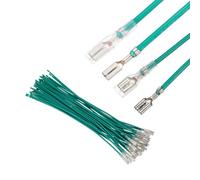 MECCANIXITY Lot de 40 cosses à sertir femelles avec manchon isolant 2,8 mm et 4,8 mm, kit d'assortiment de connecteurs rapides femelles avec fils de 20 cm, couvercle ignifuge, vert