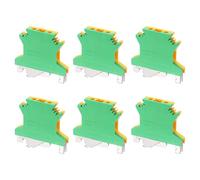 MECCANIXITY USLKG2.5 Lot de 6 blocs de jonction de rail DIN USLKG2.5 pour porte-fusible à vis, support de fil pour circuits électroniques à faire soi-même, jaune et vert