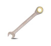 Meccion Clé Mixte à Cliquet 18mm Clé Plate à Cliquet Professionnelle ombinée à fourche polygonale en Acier Chrome Vanadium Forgé, Plaqué Nickel Noir