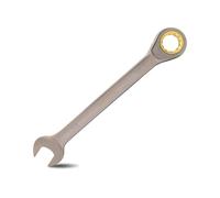 Meccion Clé mixte professionnelle à cliquet 7/8" en acier au chrome vanadium forgé - Plaqué nickel gris