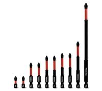 Meccion Jeu de Embouts Tournevis Phillips Professionnels 10Pcs Embouts Visseuse PH2 Magnétique à Choc avec 1/4" Hexagonale Tige