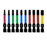 Meccion Jeu de Embouts Tournevis Torx Professionnels 10Pcs Longueur 50mm Embouts Visseuse Magnétique à Choc T10-T40 avec 1/4" Hexagonale Tige