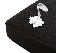 Mecerock Protège-Matelas, Style ajusté matelassé, Grand lit, imperméable, Poche Profonde de 45,7 cm, Lavable, Noir