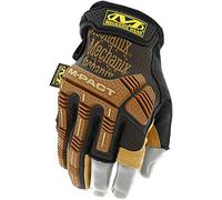 Mechanix Wear M-Pact® Gants en cuir avec cadre en cuir, taille M, marron/noir