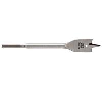 Wolfcraft Mèche plate 7638000 – Ø 20 mm, 152 mm, queue 6 pans, pointe de centrage affûtée, argent