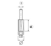 Mèche Affleureuse Biaisée HM D. 19 x Lt. 61 x Lu. 16 x Q. 6 mm x Z2 + Guide à Billes - Performance Pour Bois - Diamwood