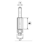 Mèche Affleureuse Droite HM D. 12,7 x Lt. 67 x Lu. 25,4 x Q. 8 mm X Z2 + Guide a Billes - Performance Pour le Bois - Diamwood