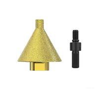 Mèche de chanfreinage diamant avec adaptateur M10, fraise pour carrelage, porcelaine, marbre, granit et béton pour élargir les trous et lisser les bords (trou MM10 38 mm)