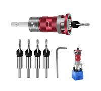 Mèche fraisée 7 pièces butée de profondeur pour le travail du bois | Kit d'outils de forage à changement rapide pour bois, MDF, contreplaqué, aluminium et matériaux non ferreux
