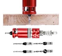 Mèche fraisée à 4 tranchants, hexagonale, réglable, semi-automatique | Kit de fraises cylindriques avec butée de profondeur pour garage, chantier, usine, entrepôt, cave, abri de jardin, studio