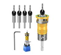 Mèche fraisée pour bois, 7 pièces, butée de profondeur pour le travail du | Kit d'outils de forage à changement rapide pour bois, MDF, contreplaqué, aluminium et matériaux non ferreux
