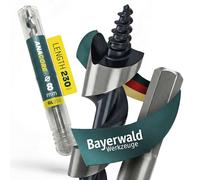 Mèche hélicoïdale professionnelle à bois Ø 8 mm - Longueur utile 155 mm - 6 pans - Foret à bois Bayerwald en acier à outils - Forets profonds pour bois tendre et dur - Géométrie de coupe précise des