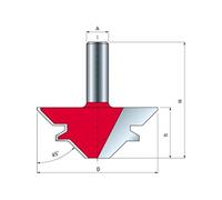 Mèche pour assemblage à onglet - Ø70 H29,5/67,5 Q12 Z2 - F03FR02424 -99-03412P