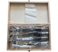 Mèches carrées pour bois avec coffret en bois, jeu de bédanes et mèches à mortaiser, lot de 4, 1/4, 5/16, 3/8, 1/2 pouce, 0,64, 0,8, 0,95, 1,27 cm, argent