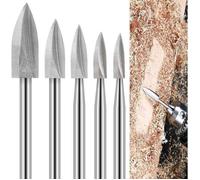 Mèches de sculpture sur bois - PZCC - 5 pièces - Tige 1/8 pouces - Acier rapide - 3-8 mm - Compatibles Dremel et Proxxon