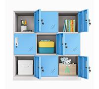 MECOLOR 4.6.9 Portes Armoire de Bureau en métal employés utilisant de Petits casiers Chambre Cube casier, Salon et casier Scolaire, casier à la Maison Armoire de Rangement pour Enfants (Blue,9D)