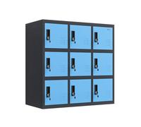 MECOLOR Armoire de rangement à 9 portes verrouillables en acier robuste pour casiers du personnel, casiers d'étudiants, vestiaires de salle de sport et lieu de travail