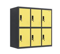 MECOLOR Armoire de rangement en métal à 6 portes avec 6 casiers à clés individuels, unité en acier sécurisé pour bureau, salle de classe, salle de sport, garage, salon à domicile et sous-sol
