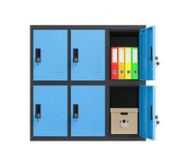 MECOLOR Armoire de rangement en métal avec clés - Unité en acier pour bureau, salle de classe, salle de sport, garage, salon à domicile et sous-sol (bleu, 6D)