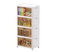 MECOLOR - Conteneurs de rangement pliables en plastique pour vêtements - Organisateur de voiture avec couvercles et portes - Conteneurs empilables de 45 l, articles essentiels pour