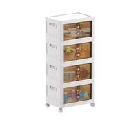 MECOLOR Lot de 4 bacs de rangement pliables sans installation avec couvercles, armoire de rangement de salle de bain, cuisine, armoire de rangement pour chambre à coucher 30 l, 4PACK