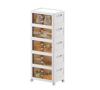 MECOLOR Lot de 5 bacs de rangement pliables empilables de 45 litres, casier en plastique pour la maison, le salon, armoire de rangement pliable
