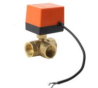MECUTP Robinet à boisseau sphérique électrique 3 voies | Vanne à boisseau sphérique motorisée DN20 220 V Vanne de moteur en laiton Vanne d'arrêt Vanne de commutation Vanne de commutation à trois voies
