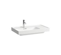 Meda lavabo mural ou à poser sur meuble tablette à droite blanc 800x460x80 mm - LAUFEN H8171160001081