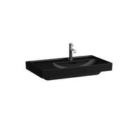 Meda lavabo mural ou à poser sur meuble tablette à gauche noir mat 800x460x80 mm - LAUFEN H8171157161581