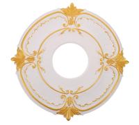 Médaillon de Plafond Antique Rond en PU pour Plafonnier | Finition Fausse Plâtre, Style Vintage, Réparation de Trou, Décoration Discrète pour Salle à Manger