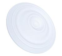 Médaillon de Plafond Rond Blanc PU pour Luminaires et Ventilateurs | Décor Traditionnel Minimaliste, Diamètre 14,8 Pouces, Assemblage Facile, pour Couloirs et Intérieurs Cottage