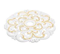 Médaillon Décoratif Rond pour Plafonnier Suspendu, Style Européen | Plastique Ps Léger, Motif Sculpté Ajouré, Finition Imitation Plâtre, Pose Facile, pour Lustres et Tiges Suspendues