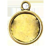 Médaillon En Métal Rond Modèle Intermédiaire Doré
