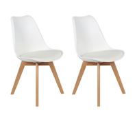 Lot de 2 chaise altobuy H. 82.5 cm non empilable non pliable interieur en bois massif blanc Blanc G