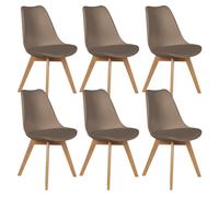 AltoBuy MEDALINE - Lot de 6 Chaises Scandinaves Taupe