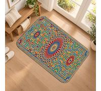 Medallion Tapis de couloir bohème 2 x 3 | Motifs géométriques complexes, tapis de couloir, esthétique bohème, motifs floraux symétriques