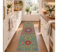 Medallion Tapis de couloir bohème 2 x 6 | Motifs géométriques complexes, tapis de couloir, esthétique bohème, motifs floraux symétriques