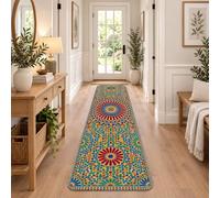 Medallion Tapis de couloir bohème 2 x 8 | Motifs géométriques complexes, tapis de couloir, esthétique bohème, motifs floraux symétriques