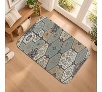 Medallion Tapis de couloir vintage 2 x 3 | Motifs floraux géométriques, tapis de couloir, style vintage, intérieur en mousse souple, accents de sol polyvalents