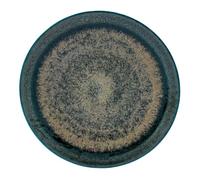 Médard de Noblat 6 assiettes plates 27 cm, porcelaine, couleur vert bronze