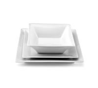 Médard de Noblat Ambassade service 18 assiettes, porcelaine, blanche
