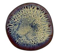 Médard de Noblat - Assiette plate - D27 cm - Gao - Grès naturel - Lot de 6 - Noir et Vert