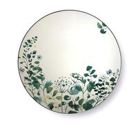 Médard de Noblat - Assiette plate - D27 cm - Oxalis - Grès - Lot de 6 - Blanc et Vert