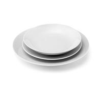 Médard de Noblat Hermine service 18 assiettes, porcelaine, blanche